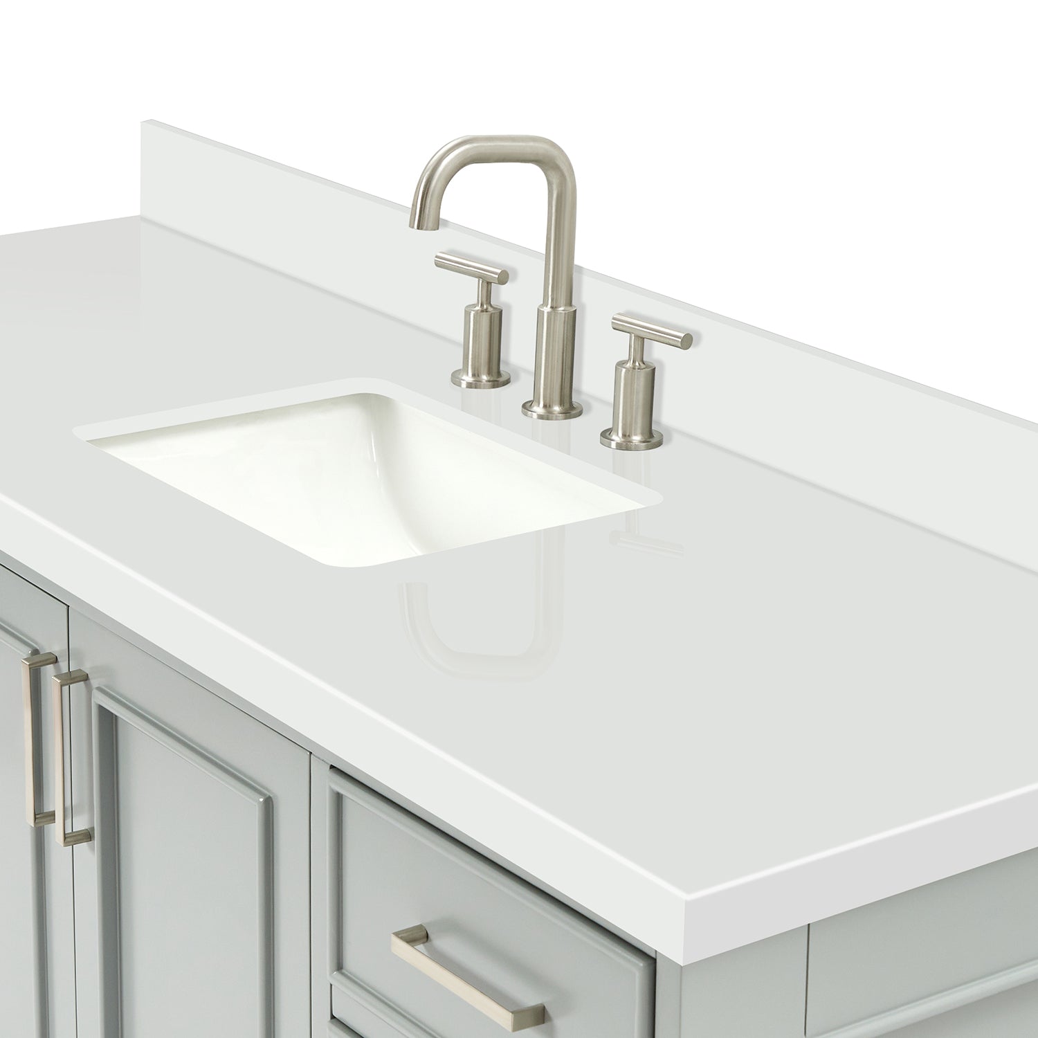 Langford 60-inch Grey bathroom vanity on detail 3