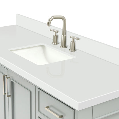 Langford 60-inch Grey bathroom vanity on detail 3