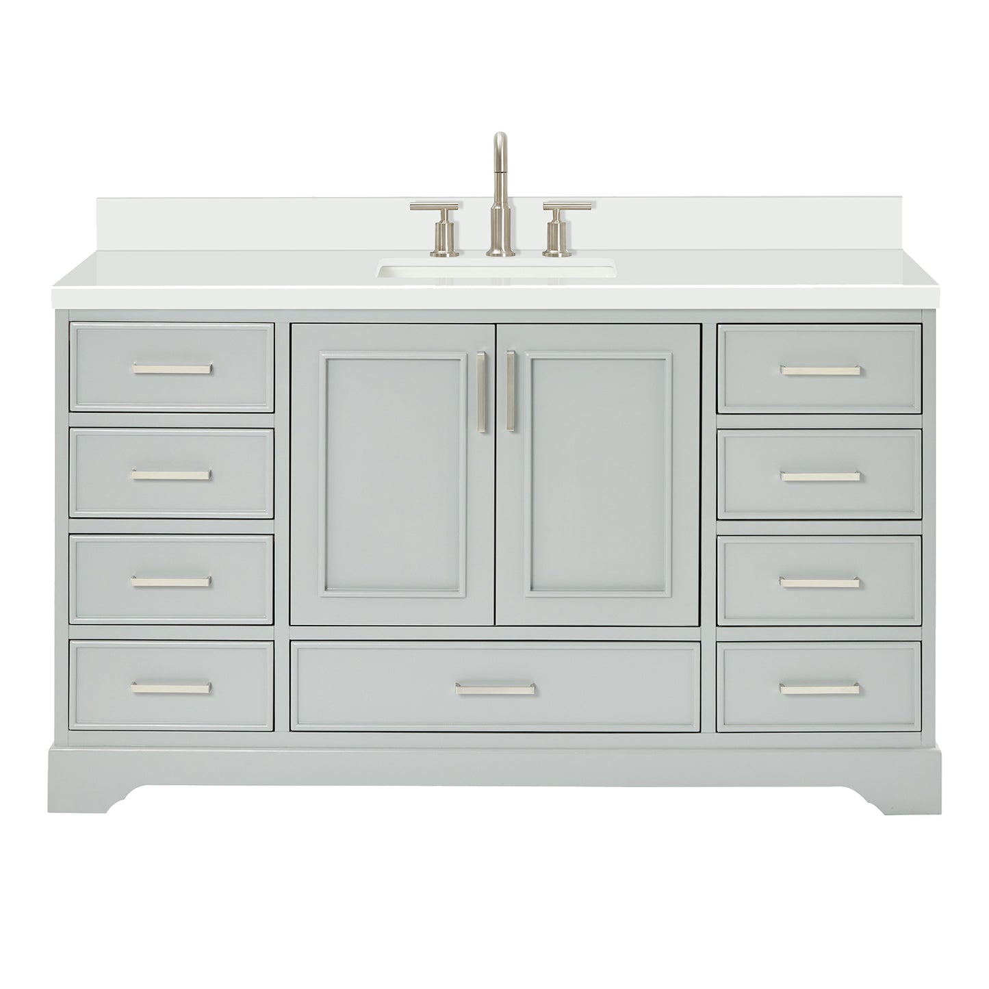 Langford 60-inch Grey bathroom vanity on white back ground front view main image
