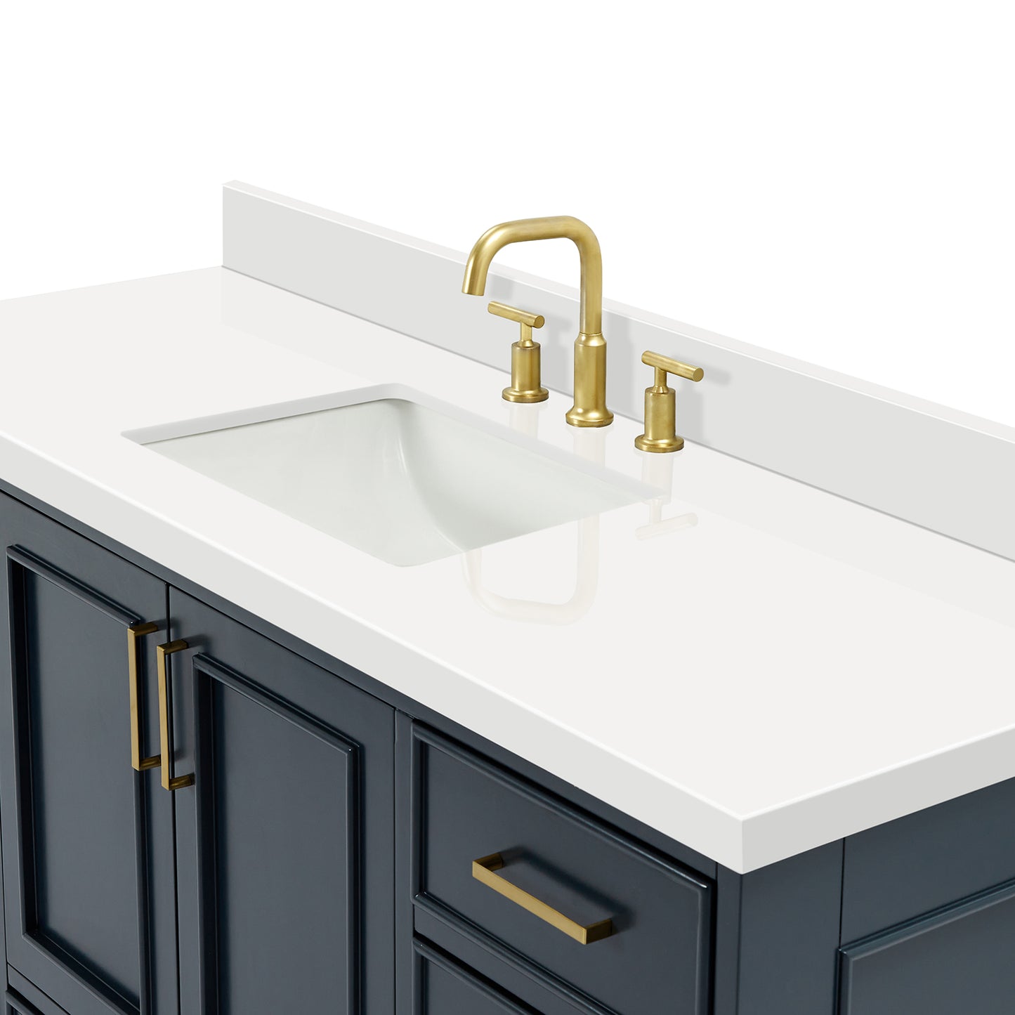 Langford 60-inch Midnight Blue bathroom vanity on detail 2