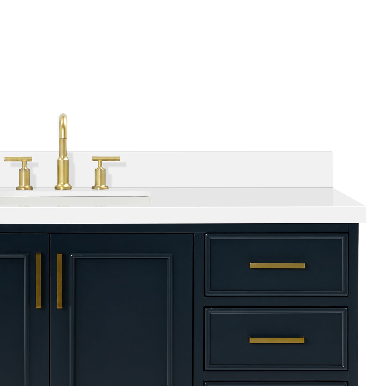 Langford 60-inch Midnight Blue bathroom vanity on detail 3
