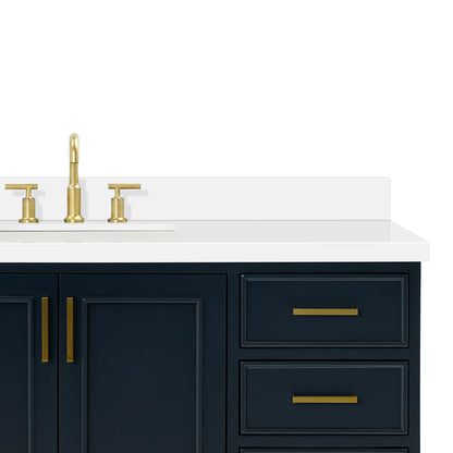 Langford 60-inch Midnight Blue bathroom vanity on detail 3