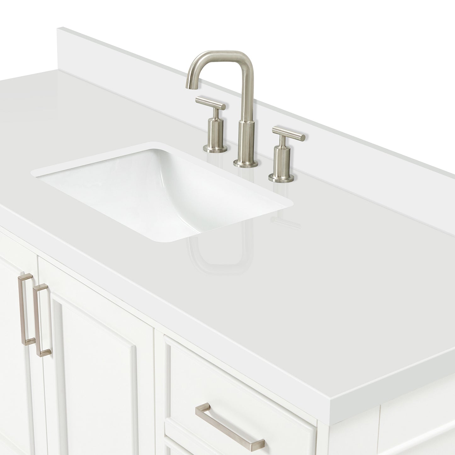 Langford 60-inch White bathroom vanity on detail 2