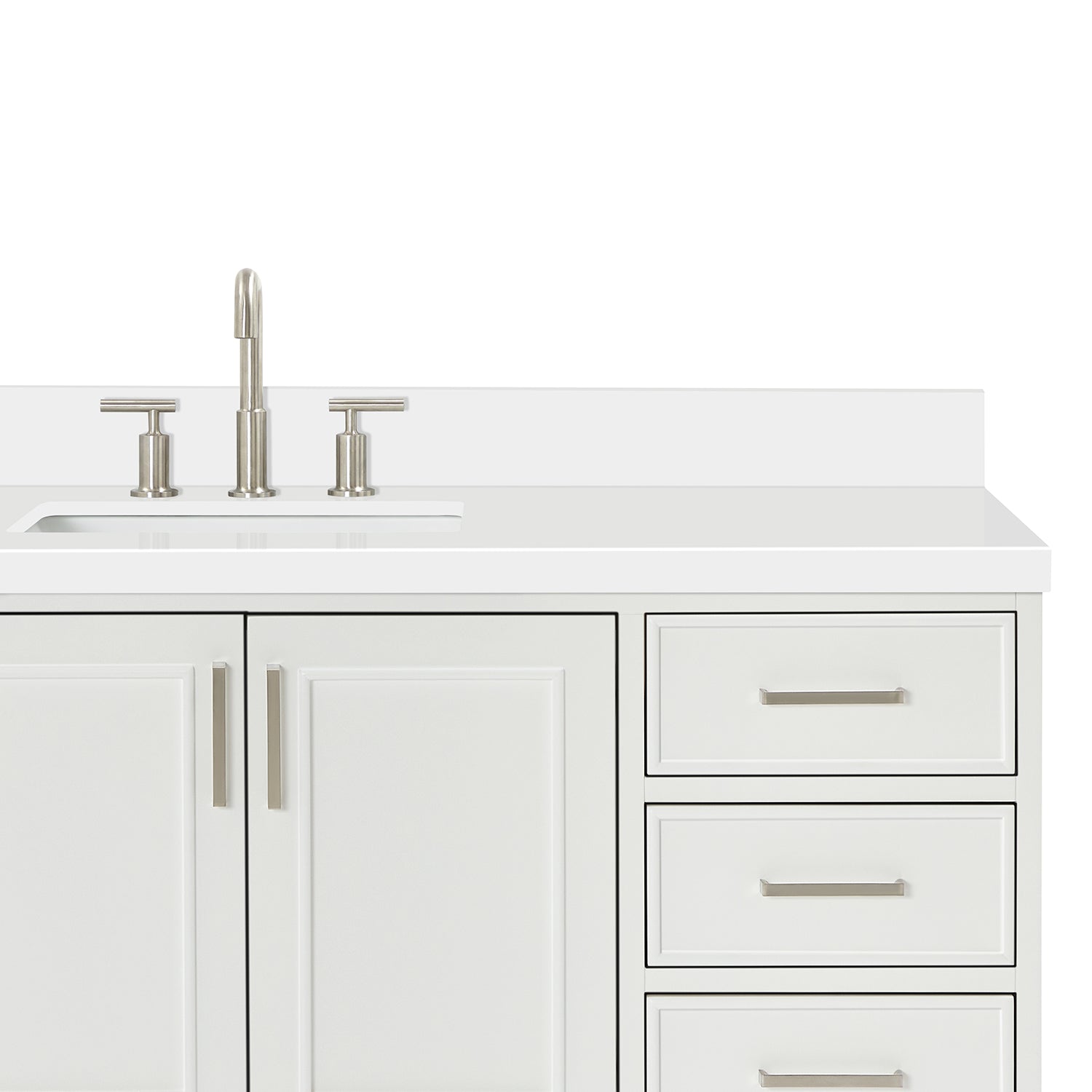 Langford 60-inch White bathroom vanity on detail 3