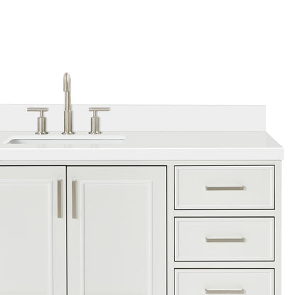 Langford 60-inch White bathroom vanity on detail 3