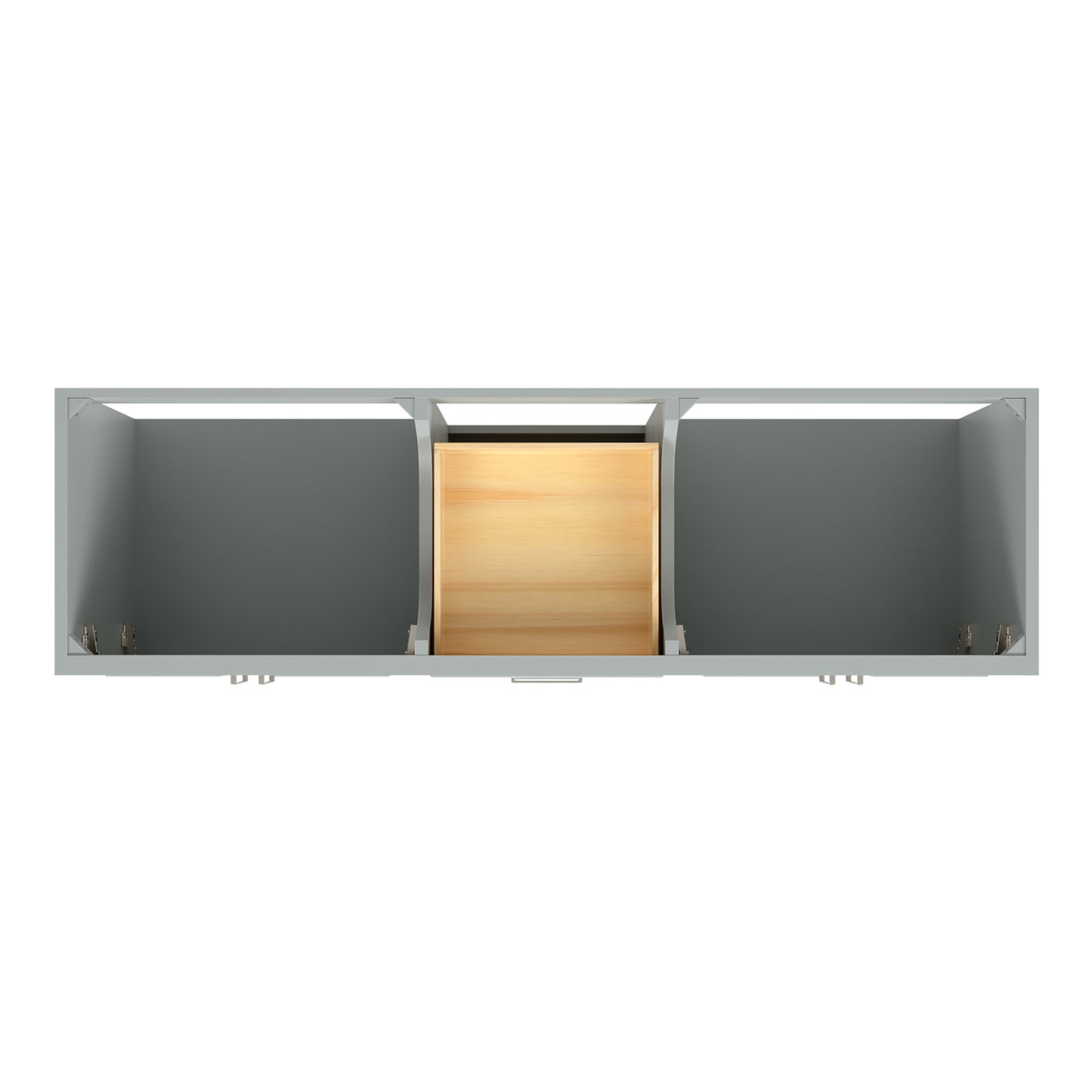 Langford 72-inch Grey bathroom vanity on white back ground top down