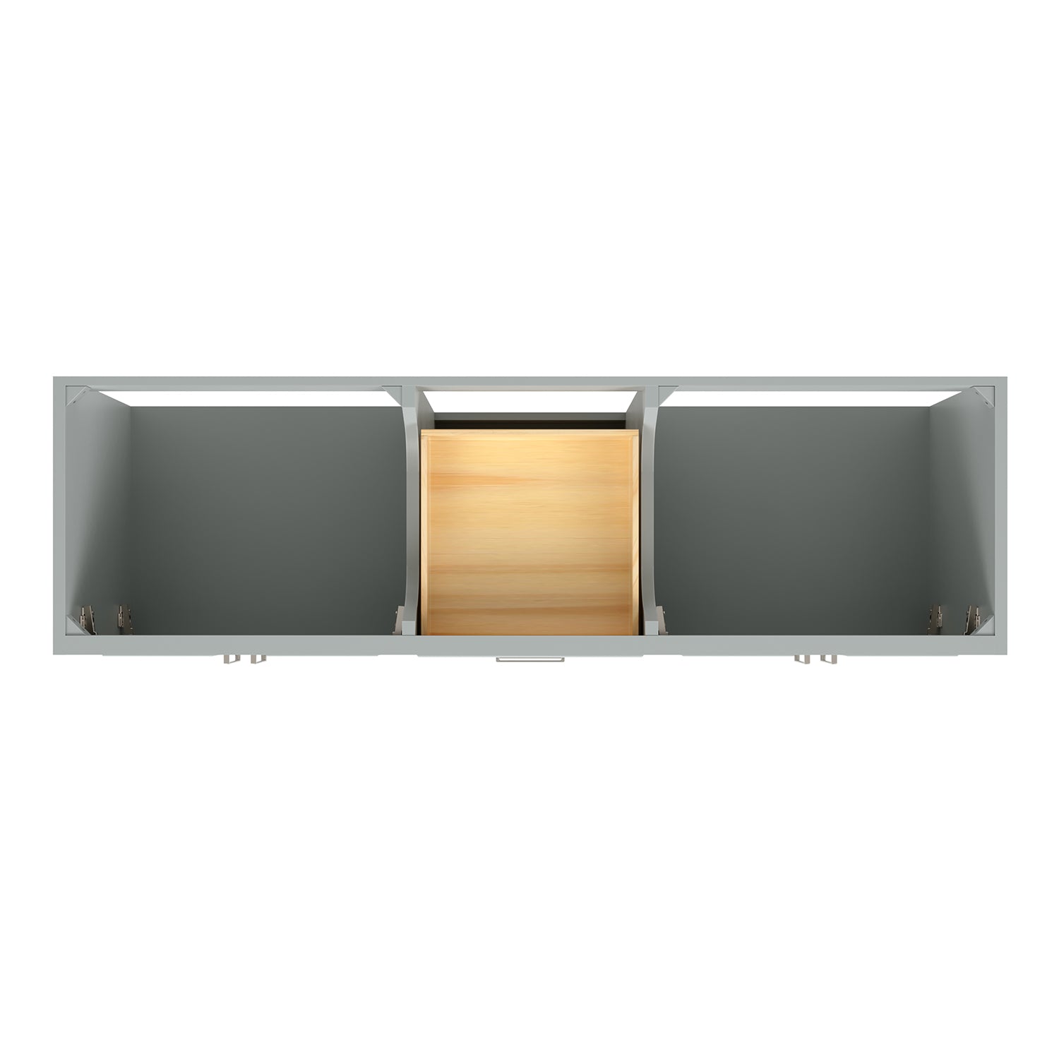 Langford 72-inch Grey bathroom vanity on white back ground top down