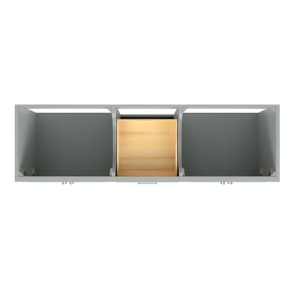 Langford 72-inch Grey bathroom vanity on white back ground top down