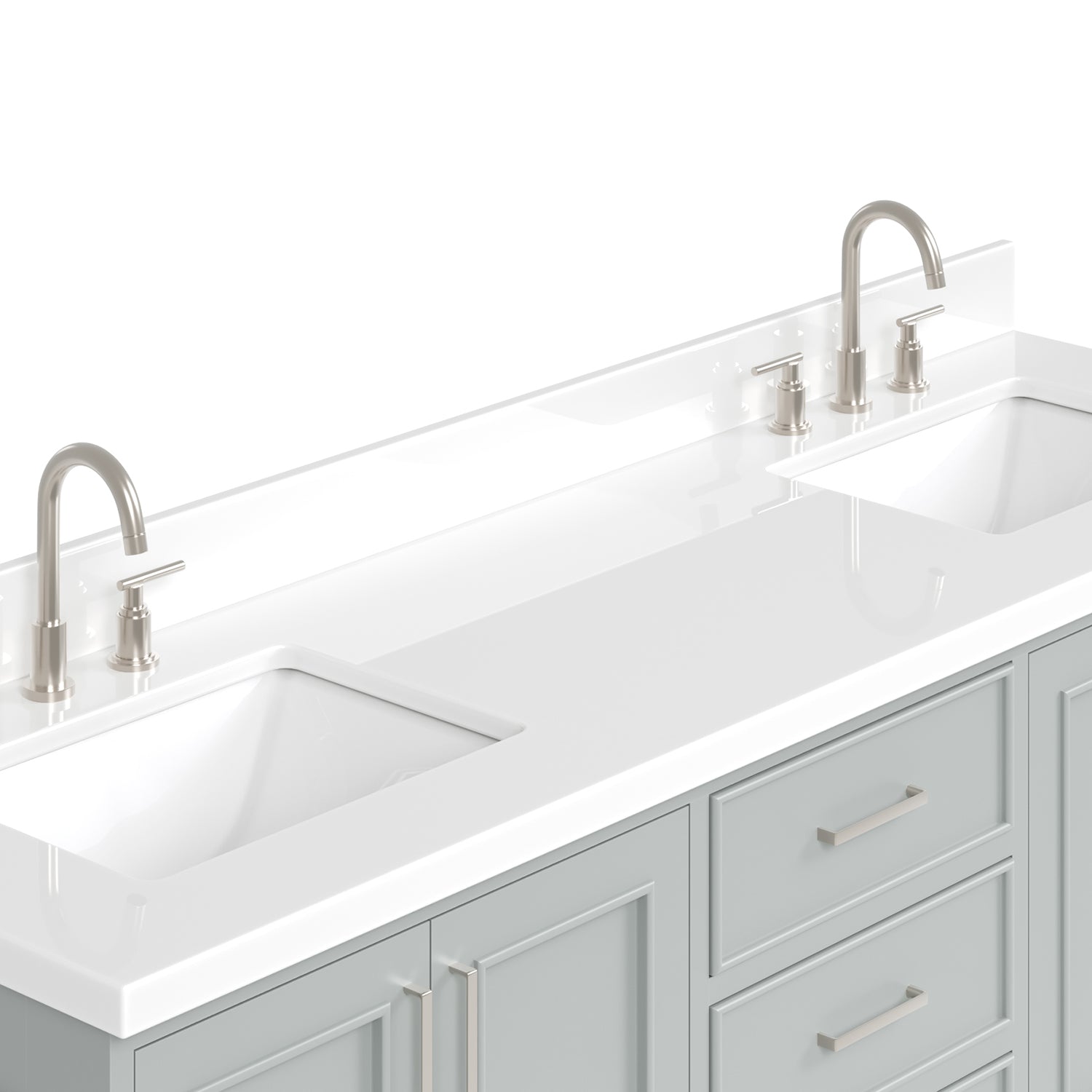 Langford 72-inch Grey bathroom vanity on detail 2