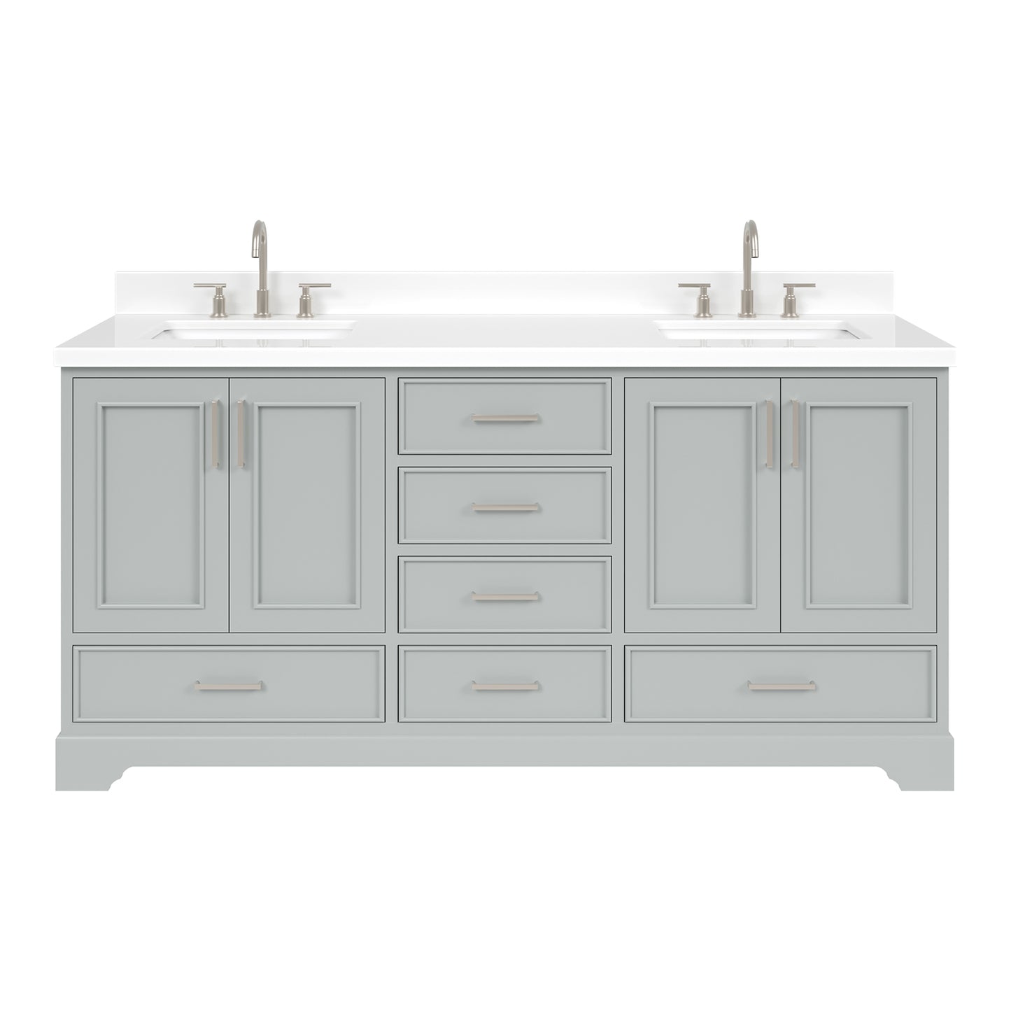 Langford 72-inch Grey bathroom vanity on white back ground front view main image