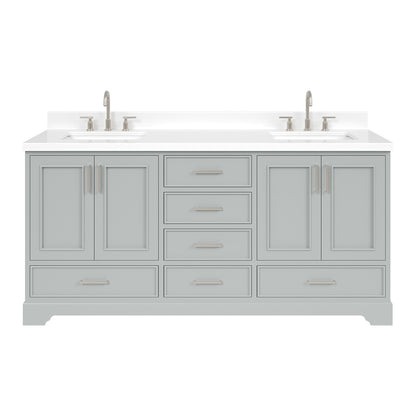 Langford 72-inch Grey bathroom vanity on white back ground front view main image