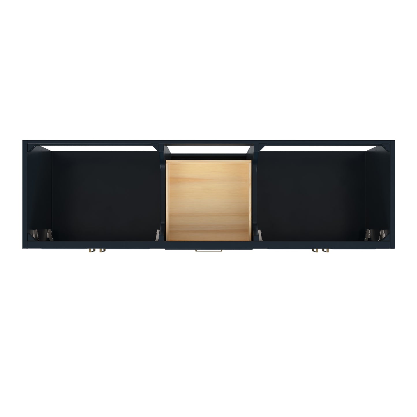 Langford 72-inch Midnight Blue bathroom vanity on white back ground top down