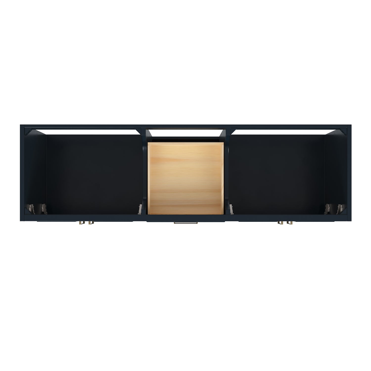 Langford 72-inch Midnight Blue bathroom vanity on white back ground top down