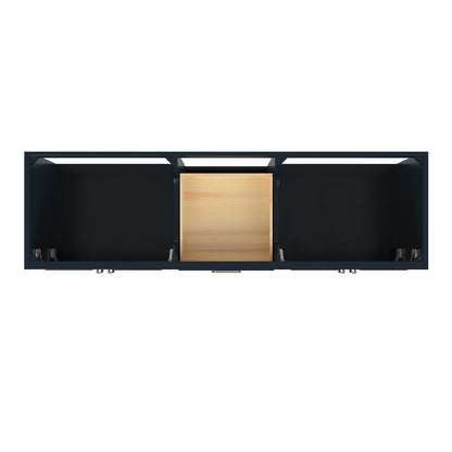 Langford 72-inch Midnight Blue bathroom vanity on white back ground top down