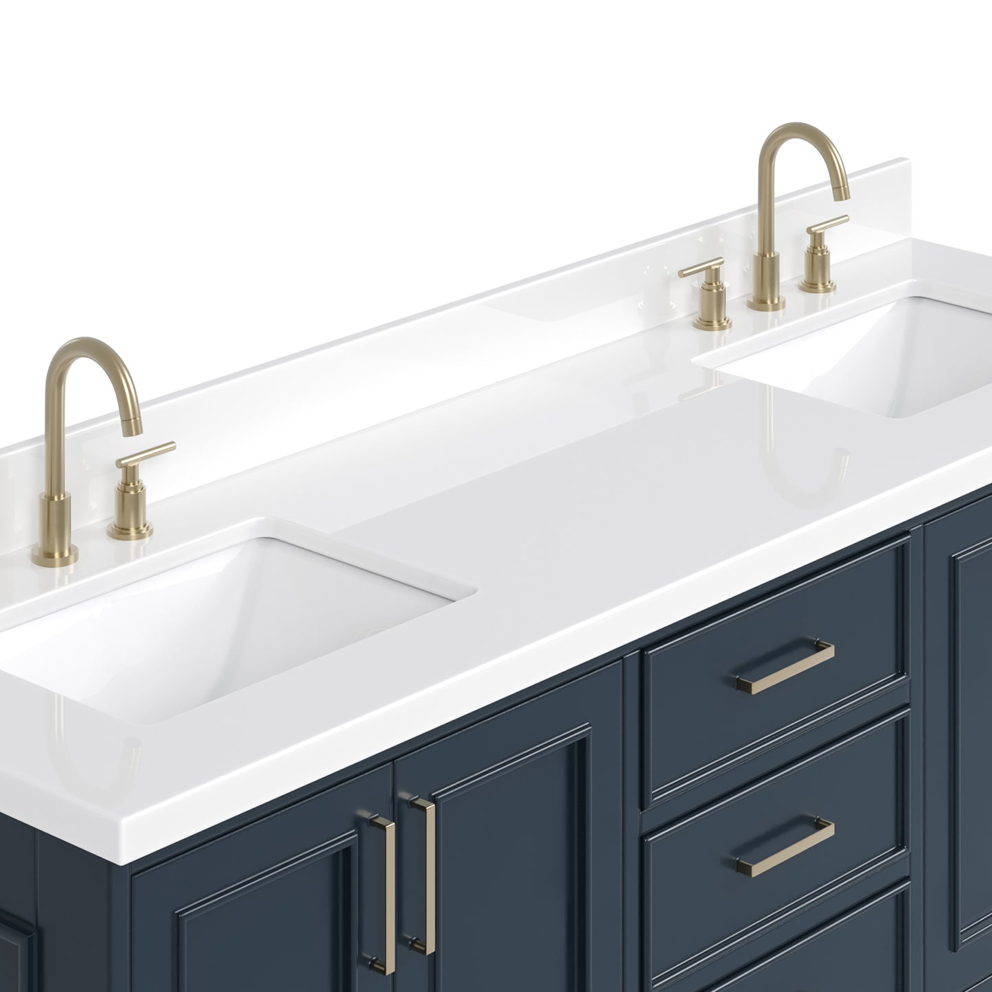 Langford 72-inch Midnight Blue bathroom vanity on detail 2