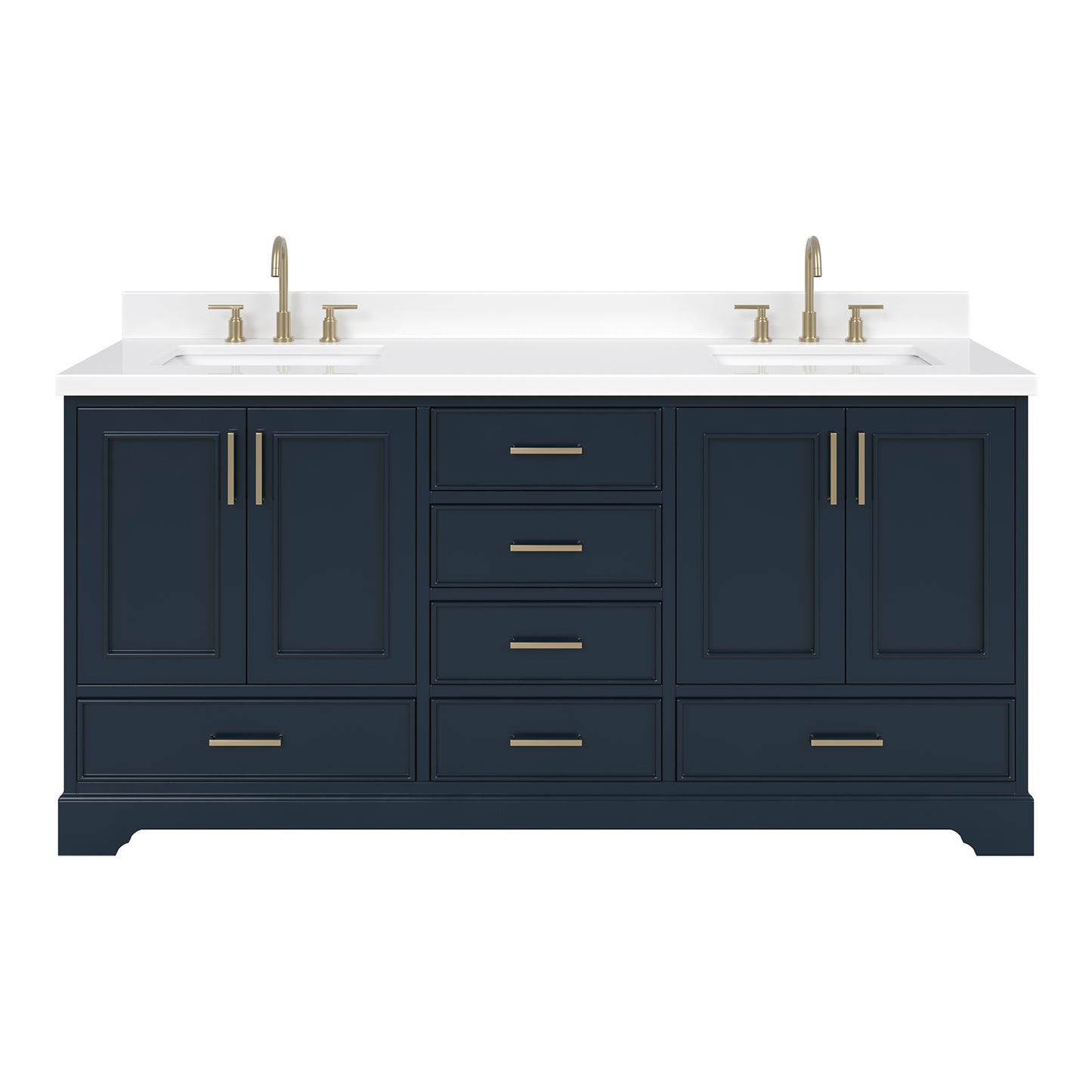 Langford 72-inch Midnight Blue bathroom vanity on white back ground front view main image