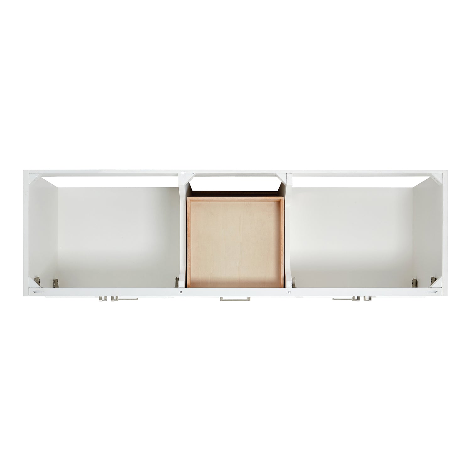 Langford 72-inch White bathroom vanity on white back ground top down