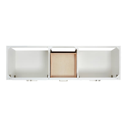 Langford 72-inch White bathroom vanity on white back ground top down