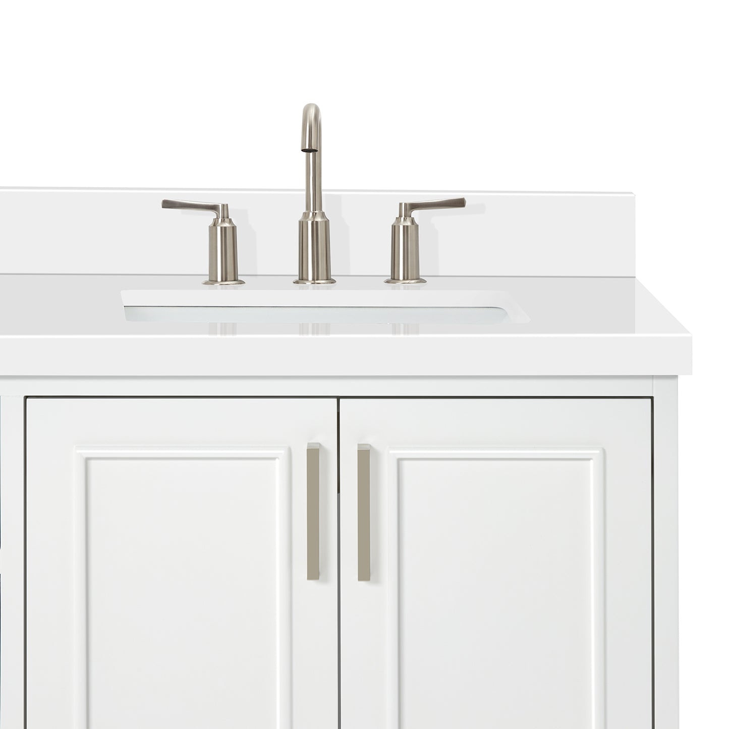 Langford 72-inch White bathroom vanity on detail 2