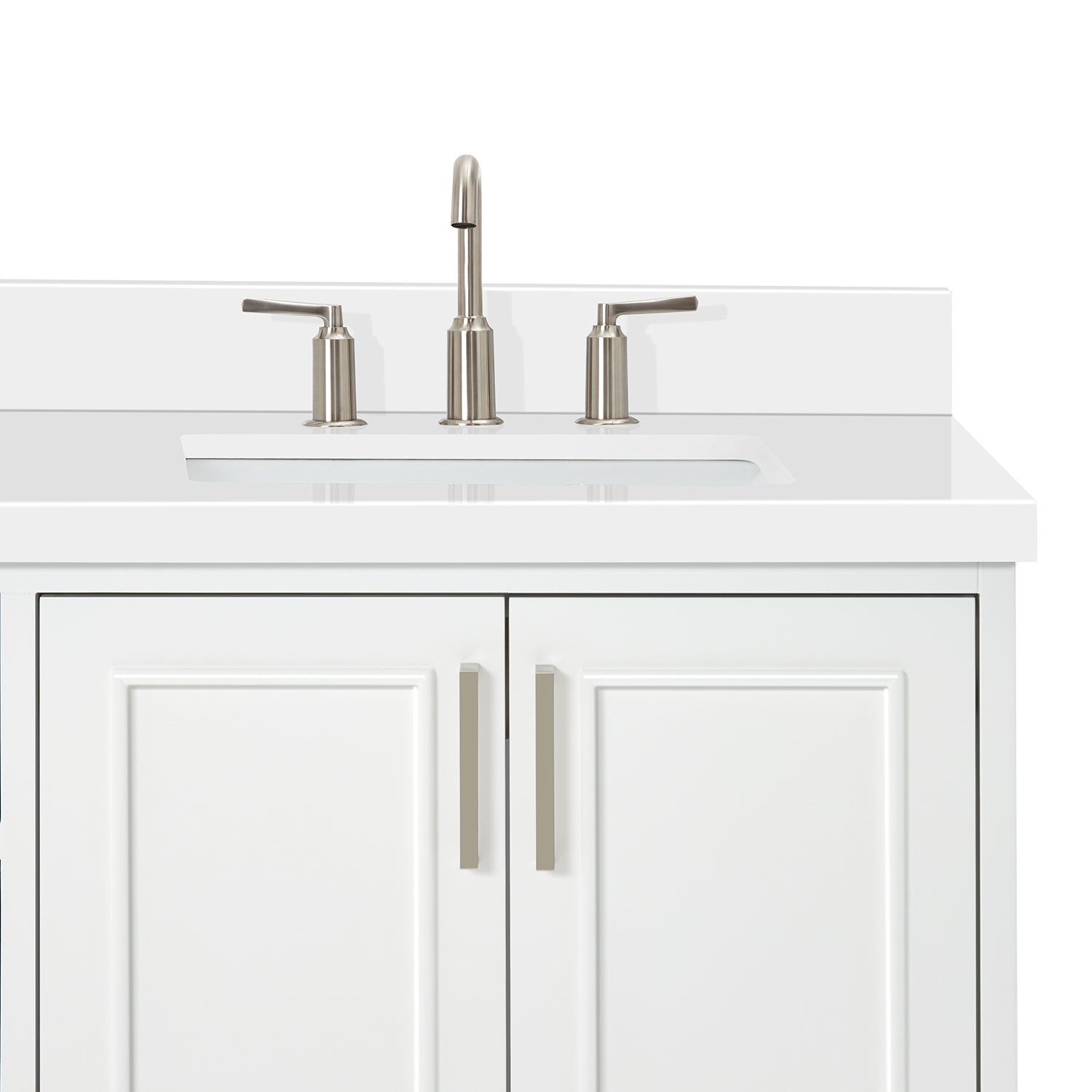 Langford 72-inch White bathroom vanity on detail 2