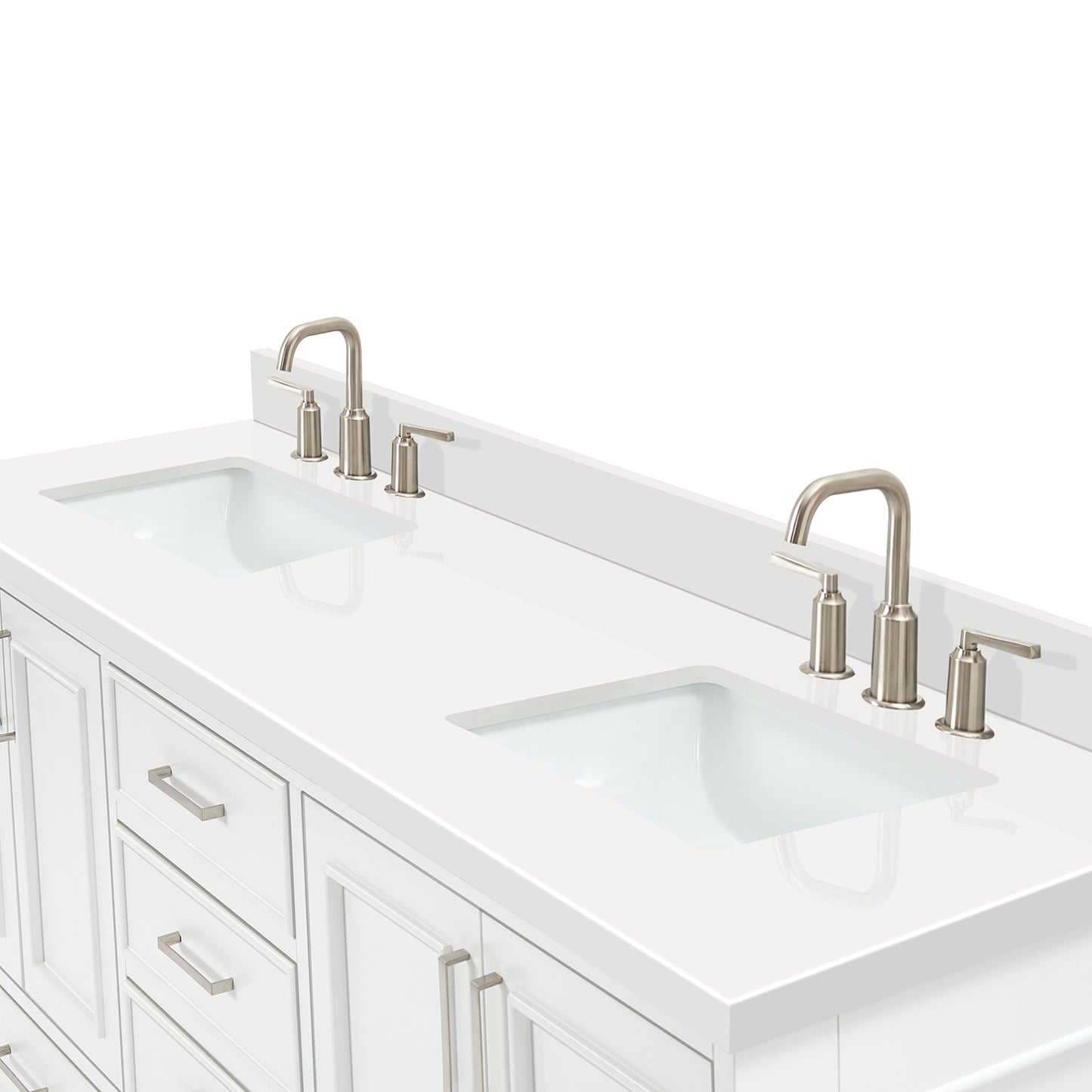 Langford 72-inch White bathroom vanity on detail 3