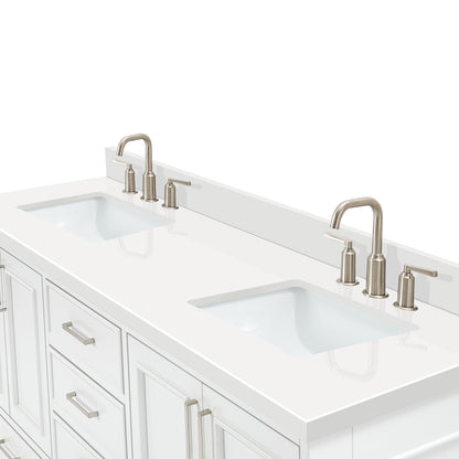 Langford 72-inch White bathroom vanity on detail 3