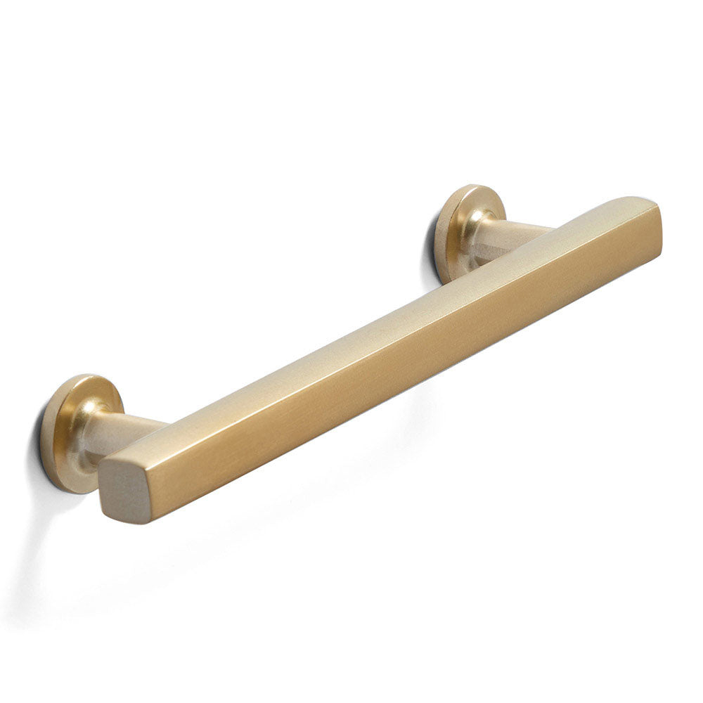 Riva Pull Handle in Satin Brass white background view 2