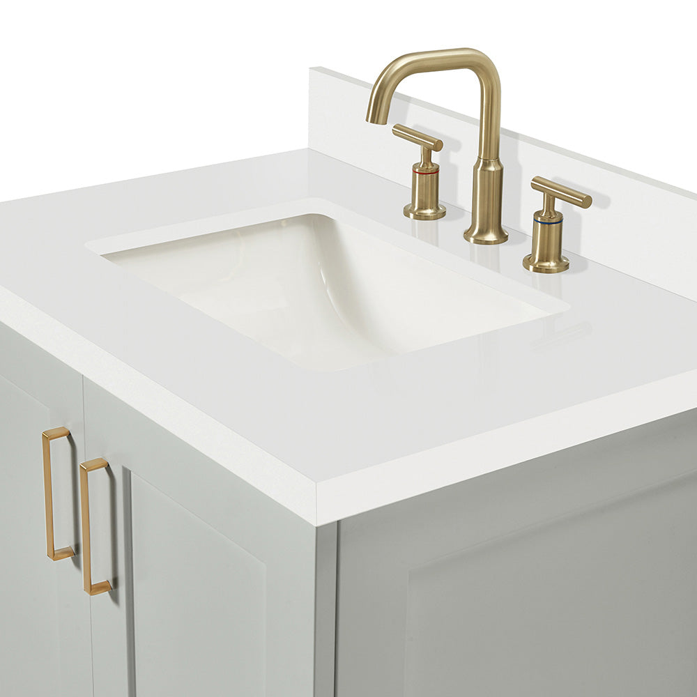 Emilia 30-Inch Grey bathroom vanity on white background – product photo 5