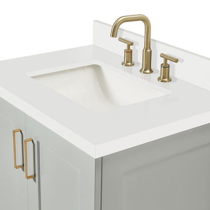 Emilia 30-Inch Grey bathroom vanity on white background – product photo 5