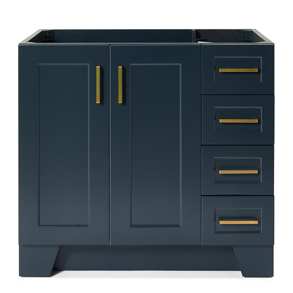 Emilia 36-inch Midnight Blue base cabinet on white back ground front view main image
