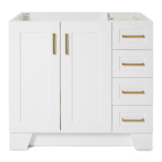 Emilia 36-inch White base cabinet on white back ground front view main image