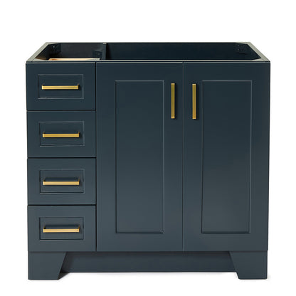 Emilia 36-inch Midnight Blue base cabinet on white back ground front view main image