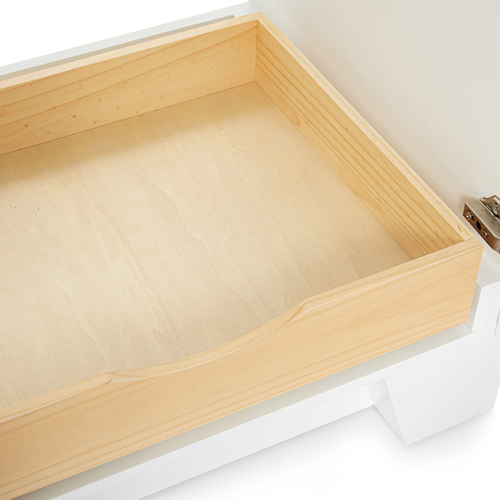 Emilia 36-inch White base cabinet on white back ground top down