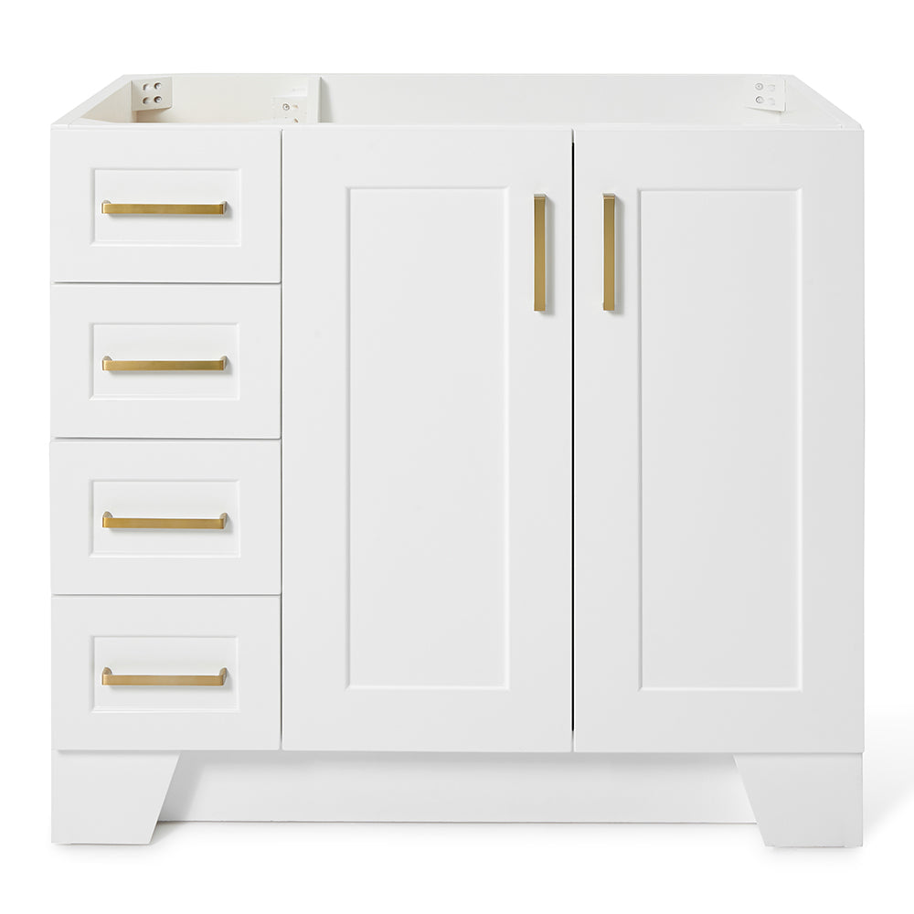 Emilia 36-inch White base cabinet on white back ground front view main image