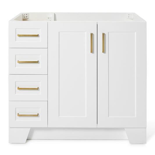 Emilia 36-inch White base cabinet on white back ground front view main image