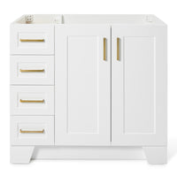 Emilia 36-inch White base cabinet on white back ground front view main image