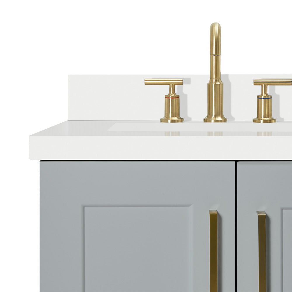 Emilia 36-Inch Grey bathroom vanity on white background – product photo 5