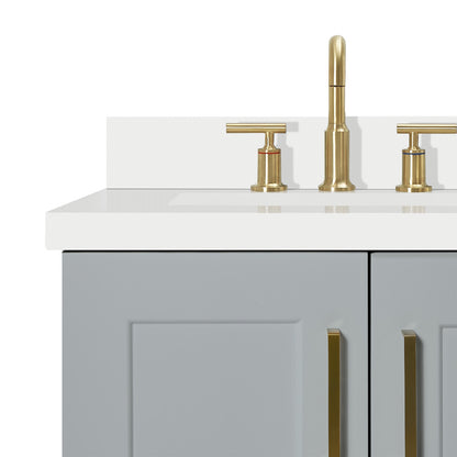 Emilia 36-Inch Grey bathroom vanity on white background – product photo 5