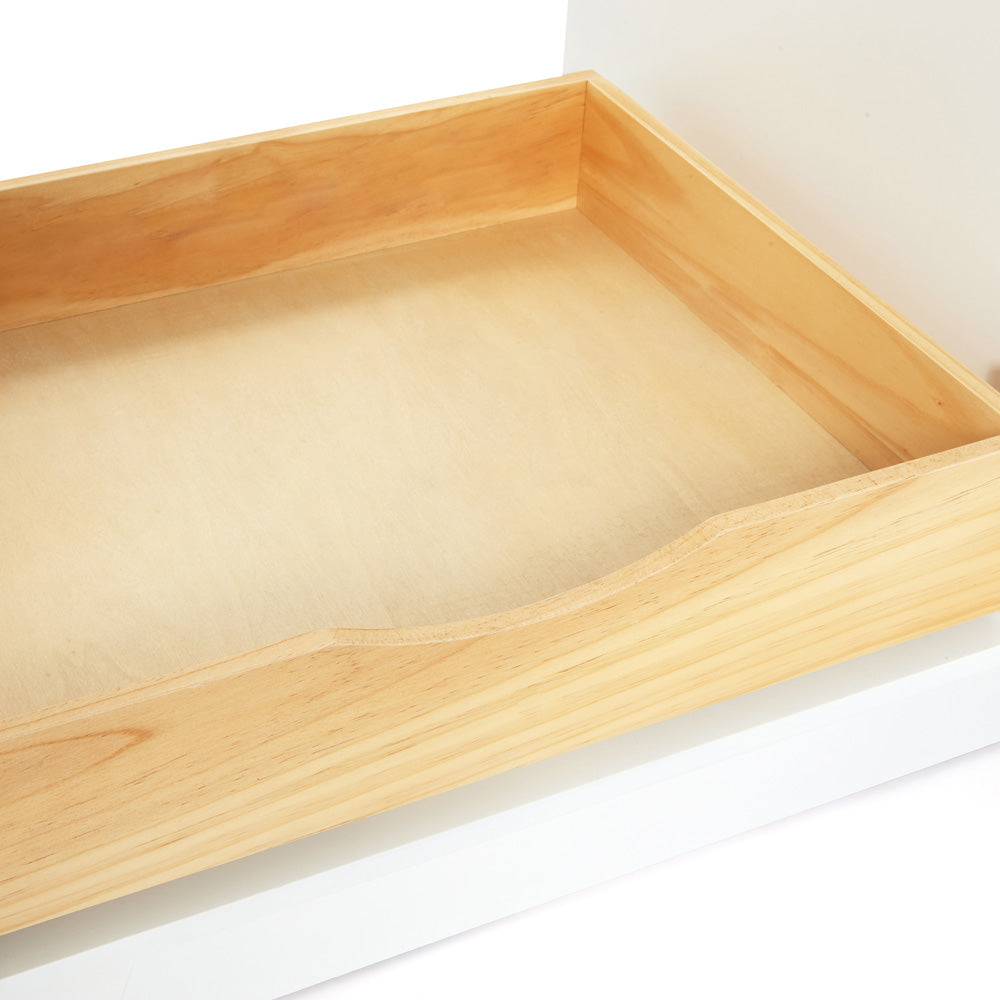 Emilia 36-Inch White bathroom vanity on white background – product photo 3