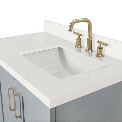 Emilia 36-Inch Grey bathroom vanity on white background – product photo 4