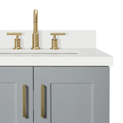Emilia 36-Inch Grey bathroom vanity on white background – product photo 5