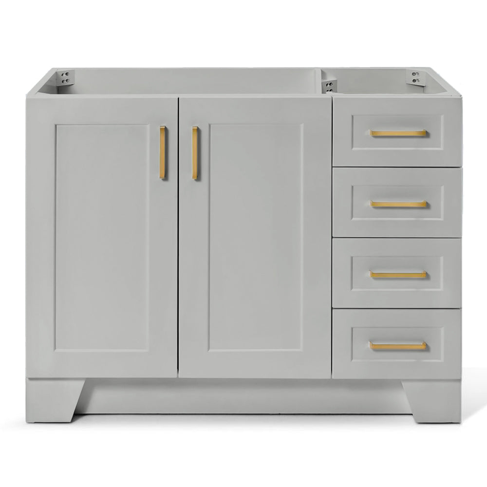 Emilia 42-inch Grey base cabinet on white back ground front view main image