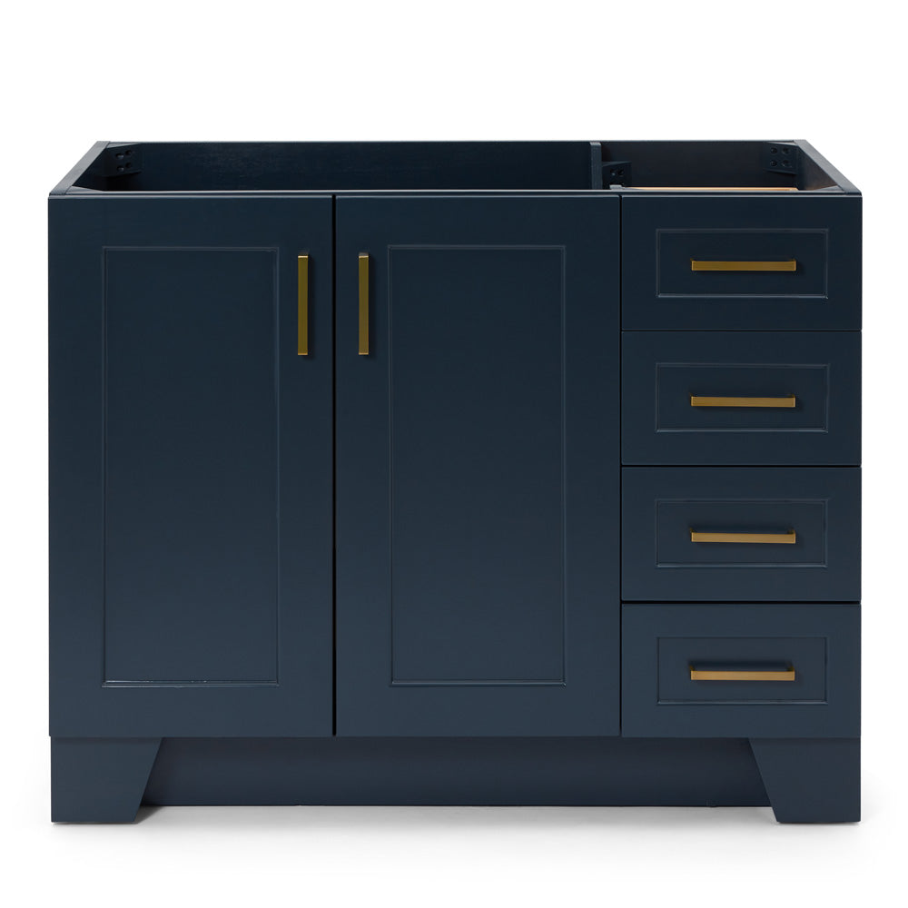 Emilia 42-inch Midnight Blue base cabinet on white back ground front view main image
