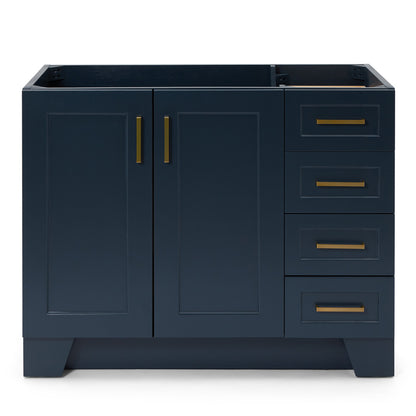 Emilia 42-inch Midnight Blue base cabinet on white back ground front view main image