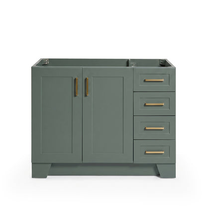 Emilia 42-inch Vintage Green base cabinet on white back ground front view main image
