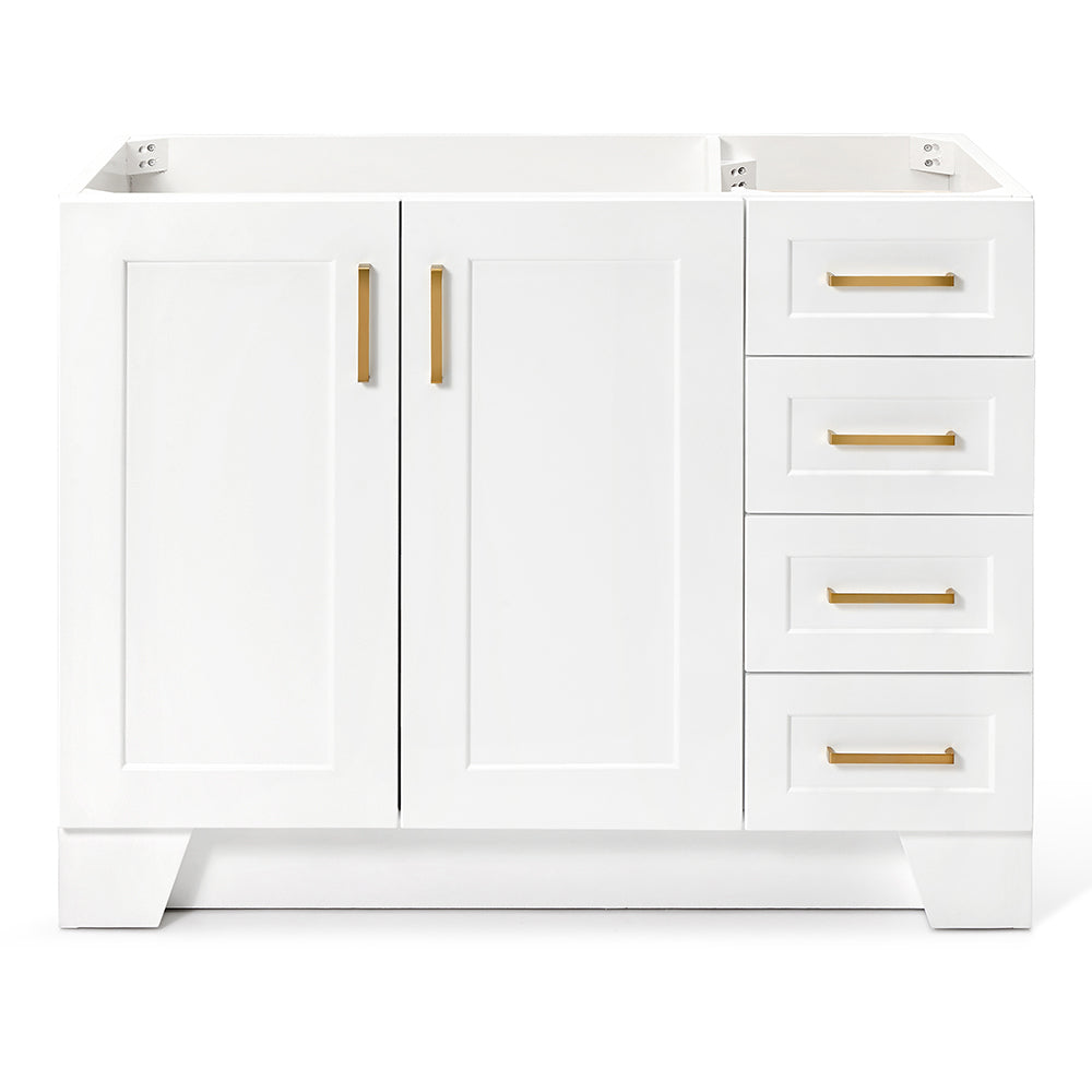 Emilia 42-inch White base cabinet on white back ground front view main image
