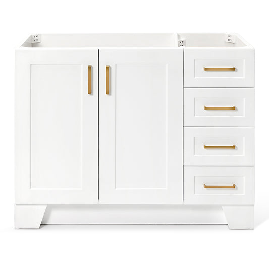 Emilia 42-inch White base cabinet on white back ground front view main image