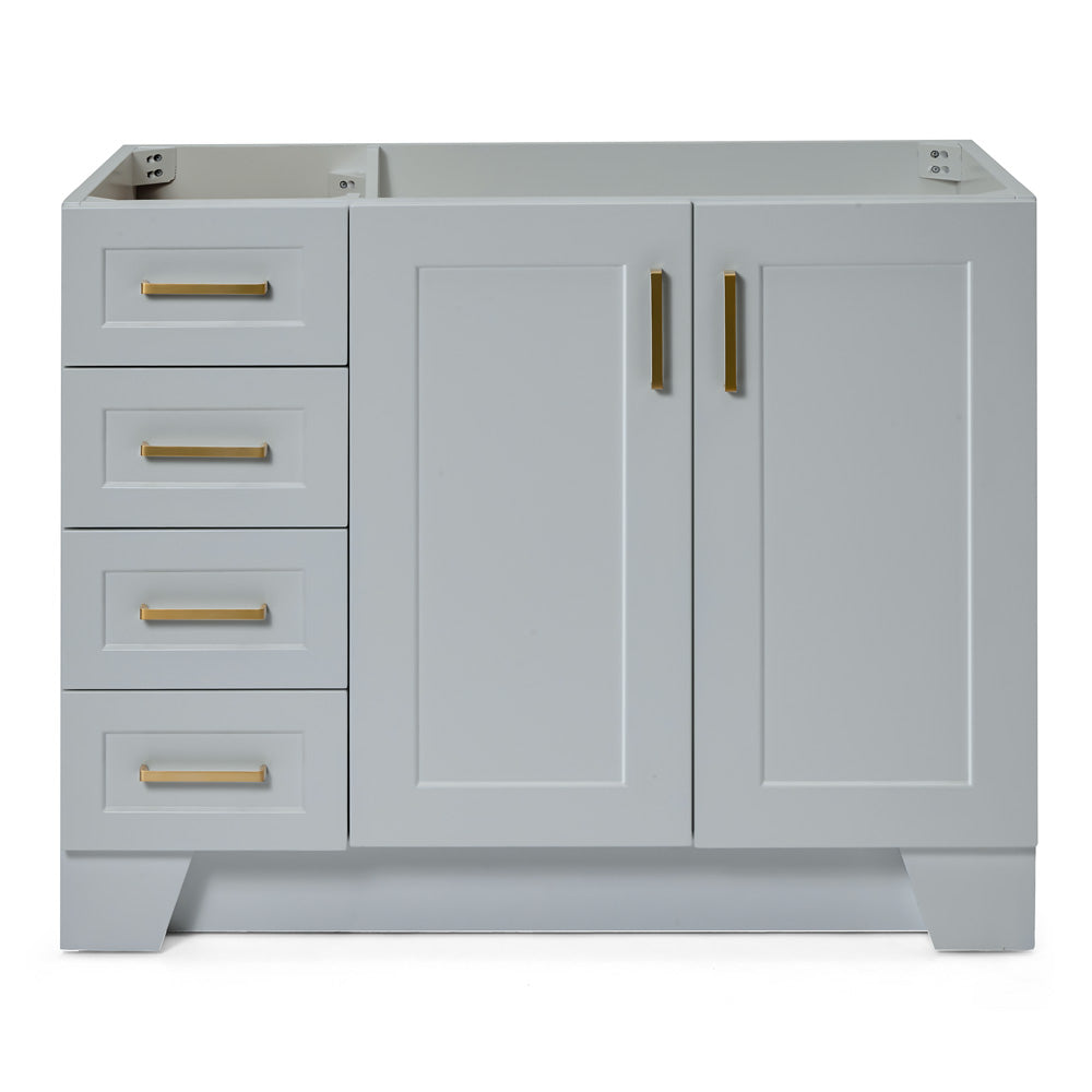 Emilia 42-inch Grey base cabinet on white back ground front view main image