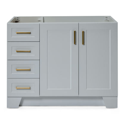Emilia 42-inch Grey base cabinet on white back ground front view main image