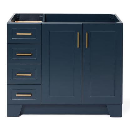 Emilia 42-inch Midnight Blue base cabinet on white back ground front view main image